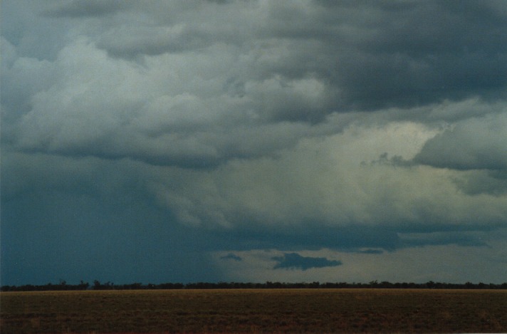 cumulonimbus thunderstorm_base : S of Wyandra, Qld   26 November 1999