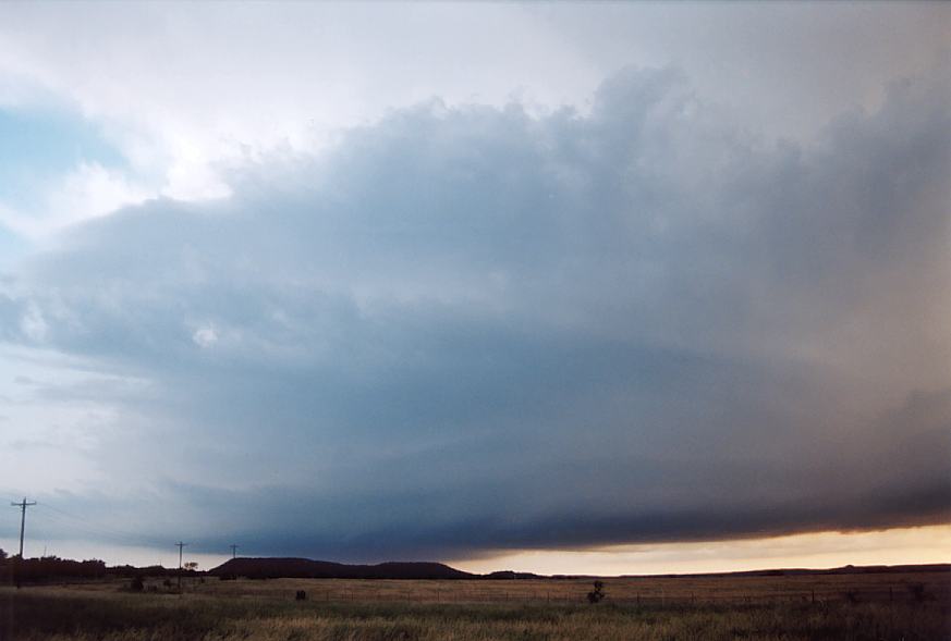 cumulonimbus thunderstorm_base : SE of Graham, Texas, USA   12 June 2003