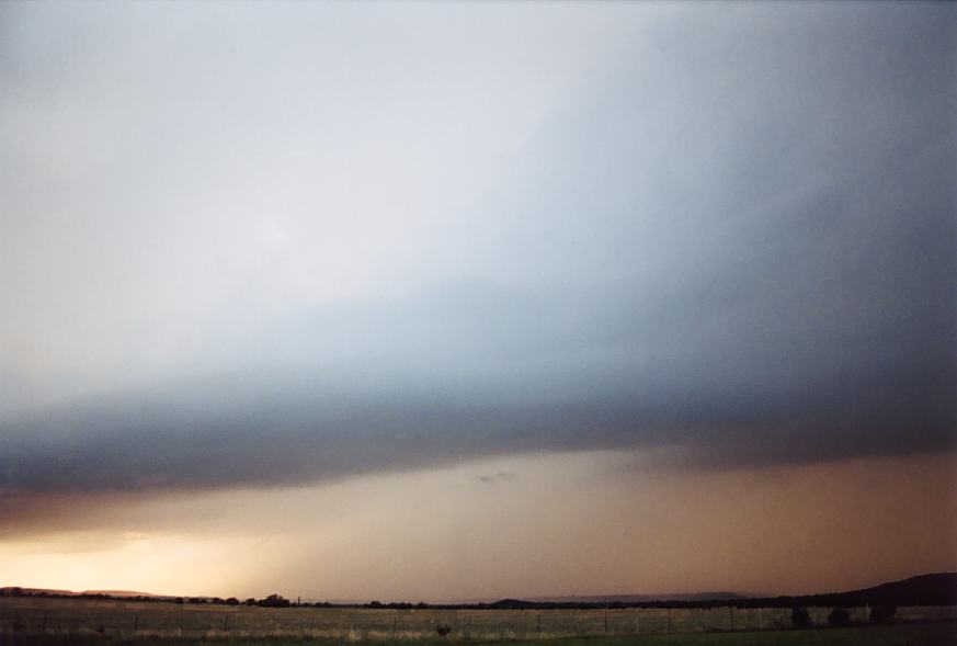 cumulonimbus thunderstorm_base : SE of Graham, Texas, USA   12 June 2003