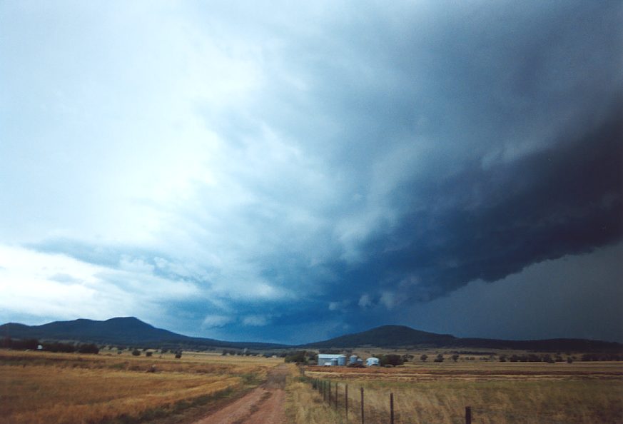 cumulonimbus supercell_thunderstorm : E of Mullaley, NSW   22 November 2003