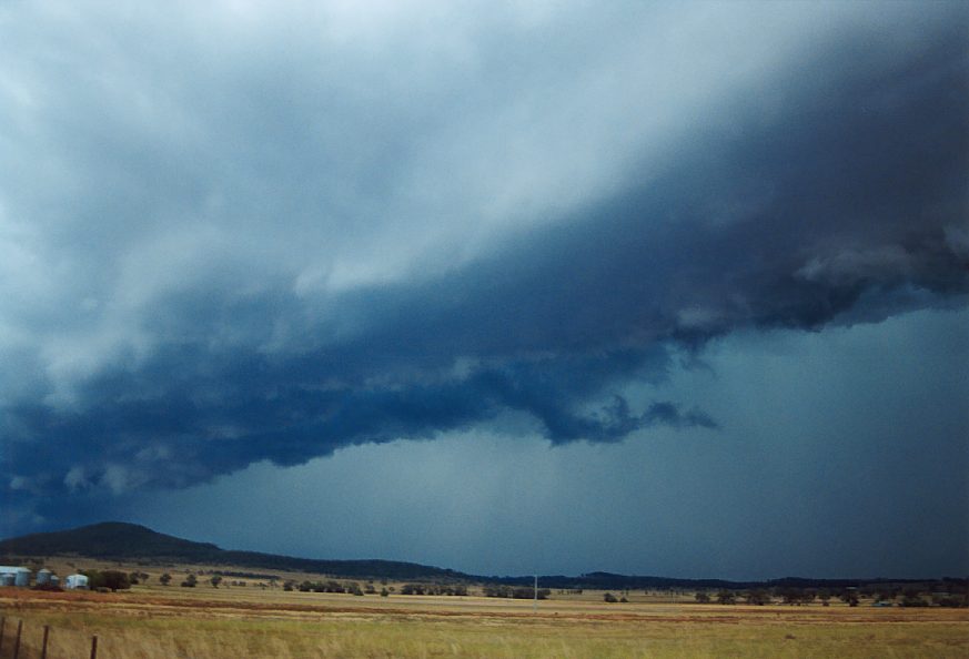 cumulonimbus thunderstorm_base : E of Mullaley, NSW   22 November 2003