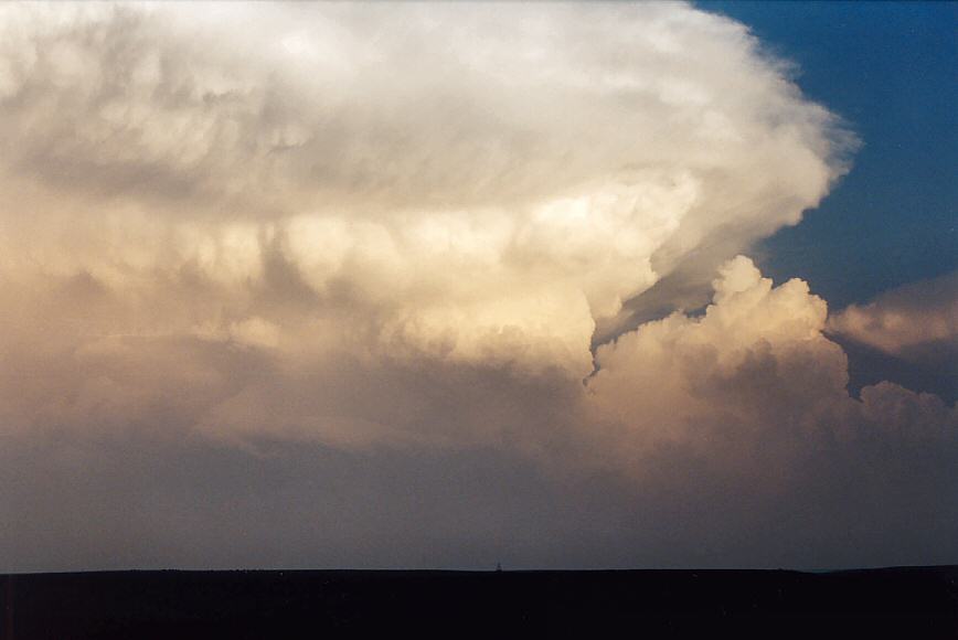 thunderstorm cumulonimbus_incus : NW of Topeka, Kansas, USA   24 May 2004