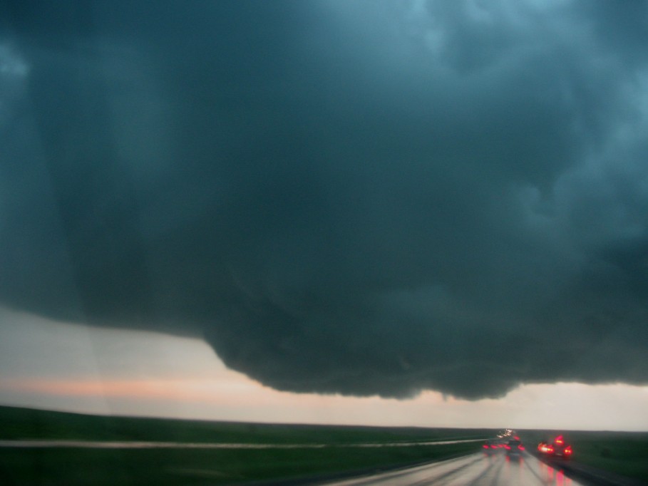 cumulonimbus supercell_thunderstorm : I-90 near Stamford, South Dakota, USA   7 June 2005