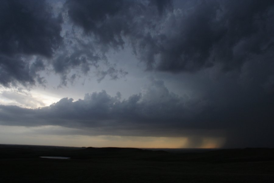 cumulonimbus thunderstorm_base : S of Bismark, North Dakota, USA   27 May 2006