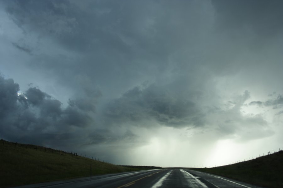 cumulonimbus thunderstorm_base : S of Newcastle, Wyoming, USA   9 June 2006