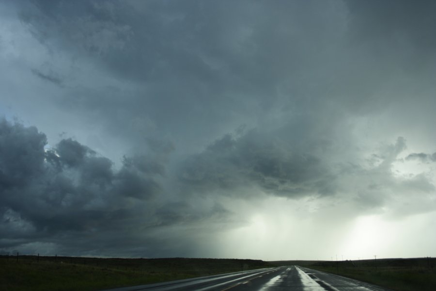 cumulonimbus thunderstorm_base : S of Newcastle, Wyoming, USA   9 June 2006