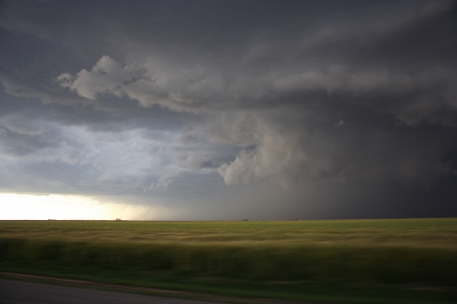 cumulonimbus thunderstorm_base : E of Keyes, Oklahoma, USA   31 May 2007