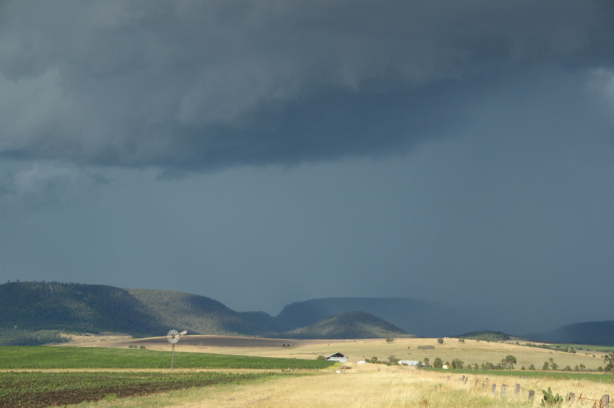 cumulonimbus thunderstorm_base : near Warwick, QLD   24 January 2009